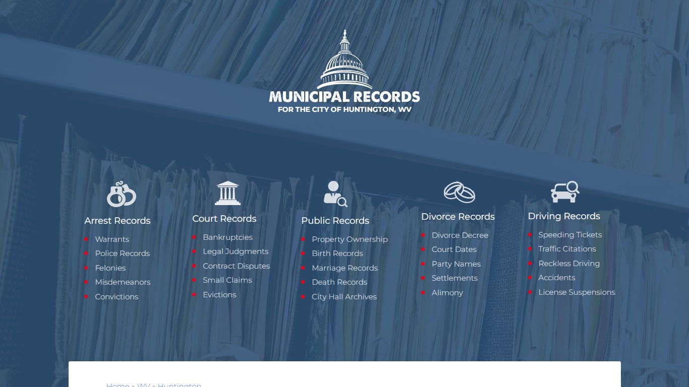 Municipal Records in Huntington wv